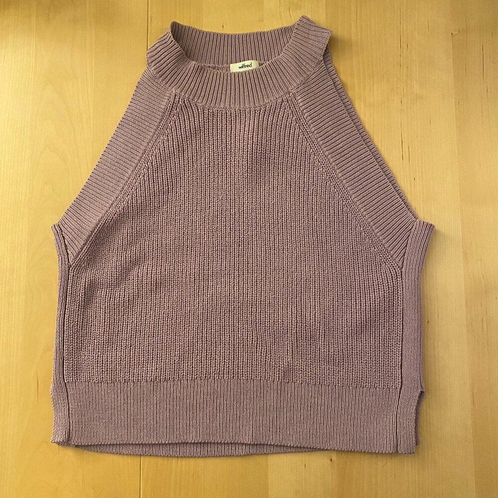 Wilfred Cropped Halter Tank Top in Lilac Size M